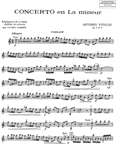 Concerto en La mineur Op. 3 n. 6
