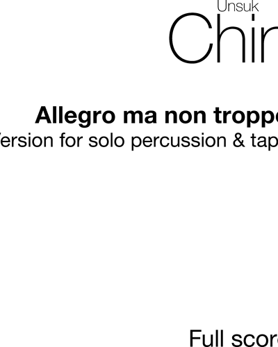 Allegro ma non Troppo for Solo Percussion & Tape