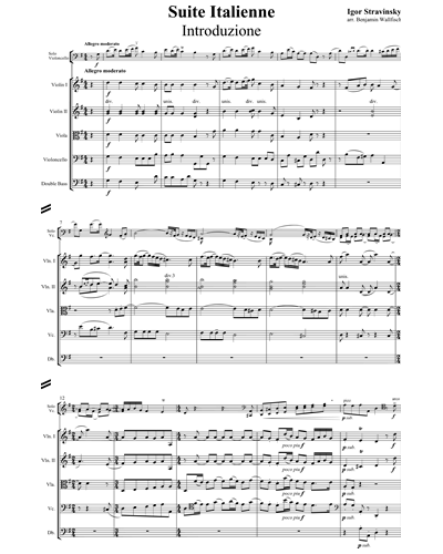 Suite Italienne [Arranged by Benjamin Wallfisch] Full Score Sheet Music ...