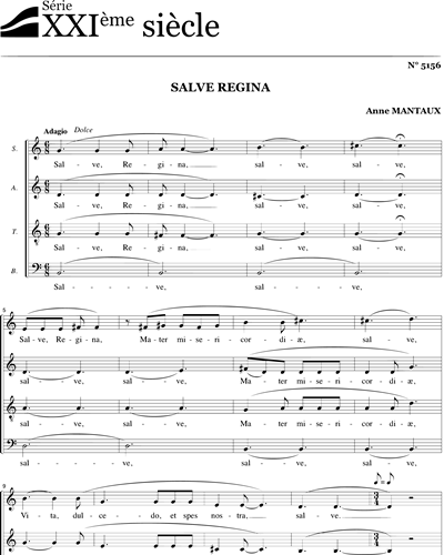 Salve Regina - Mantaux - SATB