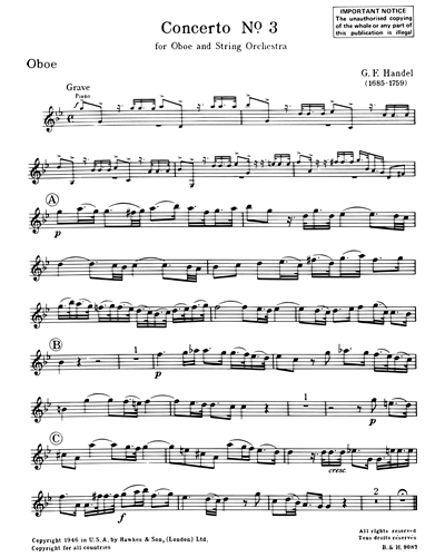 Concerto No. 3 in G minor, HWV 287
