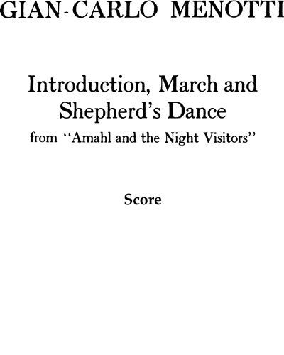 Introduction, March and Shepherd's Dance