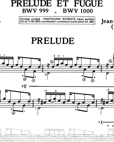 Prelude BWV 999 & Fugue BWV 1000
