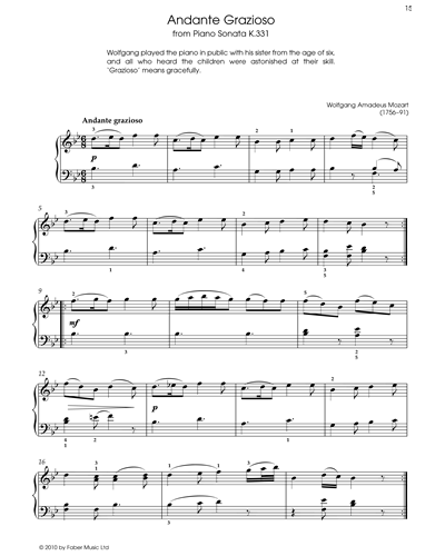 Andante Grazioso from Piano Sonata K.331