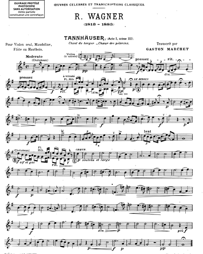 Chant du berger - Chœurs des pèlerins (extrait du "Tannhäuser")