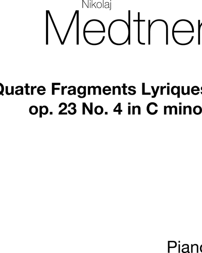 No. 4 (from "Four Lyrical Fragments, op. 4")