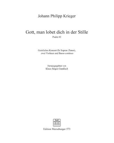 Psalm 65: 'Gott, man lobet dich in der Stille'