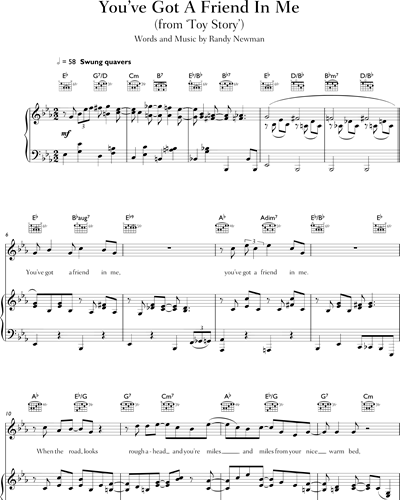 You Ve Got A Friend In Me From Toy Story Guitar Piano Voice Sheet Music By Randy Newman Nkoda