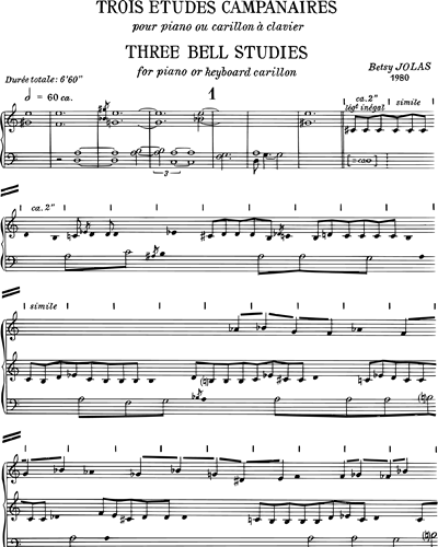 Trois Études Campanaires pour Piano ou Carillon à Clavier