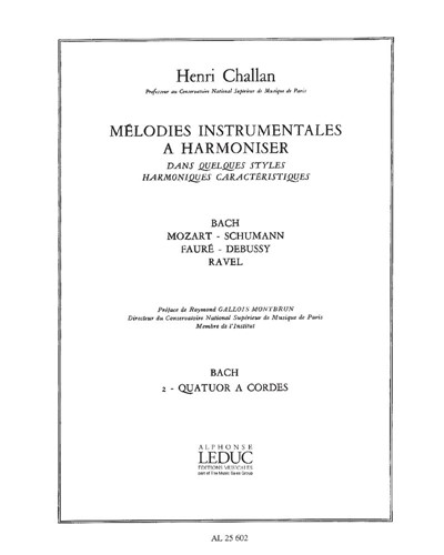 Mélodies instrumentales à harmoniser,  Vol. 2: Bach