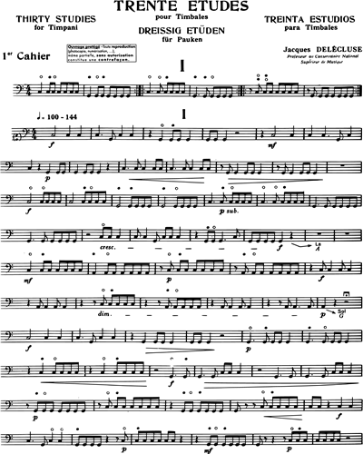 30 Études pour timbales, Vol. 1