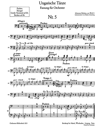Timpani & Triangle & Bass Drum (ad libitum) & Cymbals (ad libitum)