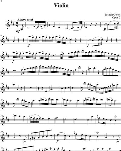 Sonata No. 1 in D Major, Op. 2
