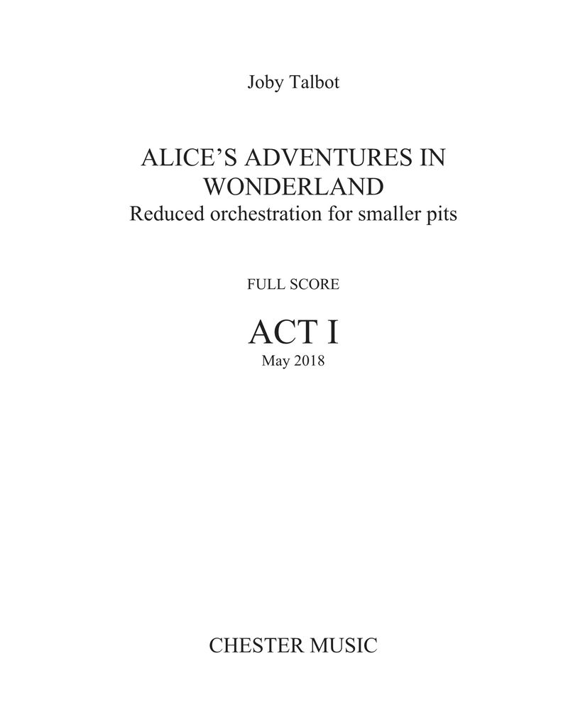 Alice's Adventures in Wonderland [Reduced Orchestra Version]