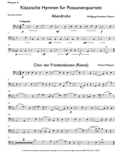 Classic Hymns for Trombone Quartet