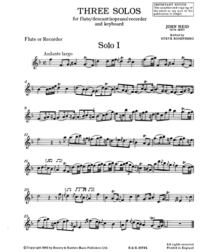 Three Solos for Flute & Piano
