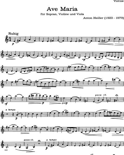 Ave Maria Violin Sheet Music by Anton Heiller | nkoda | Free 7 days trial