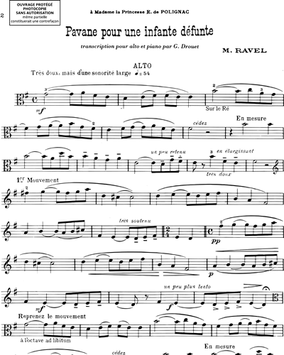 Pavane pour une infante défunte - Pour viola et piano