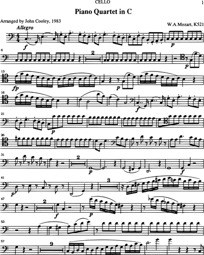 Piano Quartet in C major, K. 521