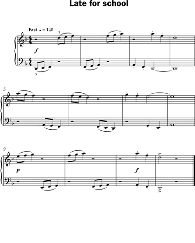 Late for school (from 'Improve Your Sight-Reading! A Piece a Week Piano Grade 1')