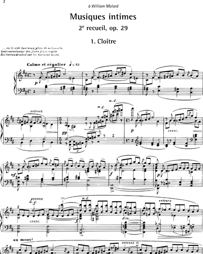 Musique intimes Op. 29 - Deuxième recueil