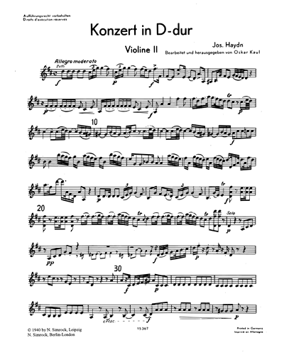 Flute Concerto in D major, Hob. VII/D1