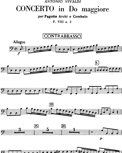 Concerto in Do maggiore RV 478 F. VIII n. 3 Tomo 34
