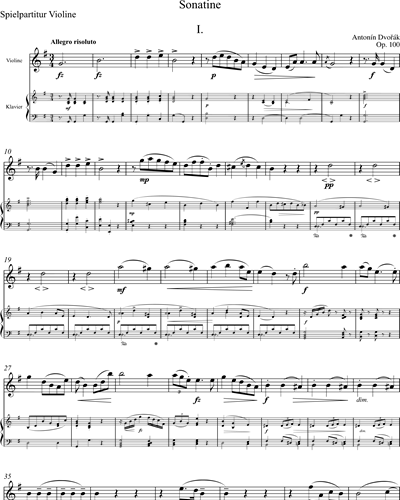 Sonatina G Major for Violin and Piano, op. 100