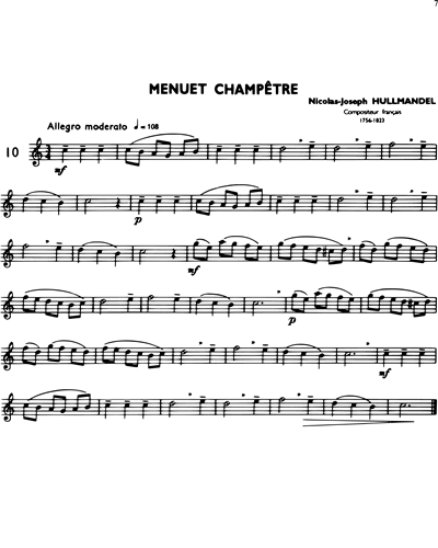 La Flûte Classique, Vol. 1: Menuet Champêtre in C major
