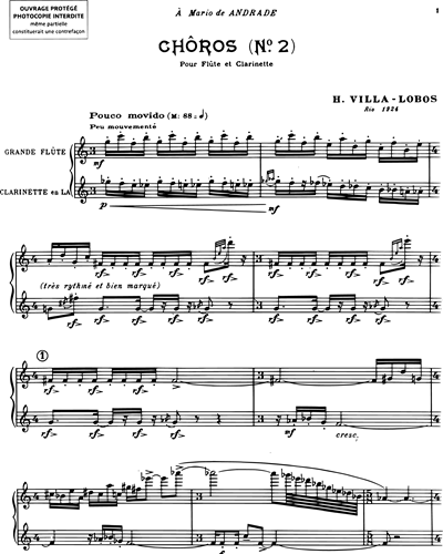 Chôros n. 2 - Pour flûte et clarinette en La