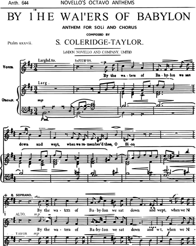 By The Waters Of Babylon Sheet Music By Samuel Coleridge-Taylor | Nkoda ...