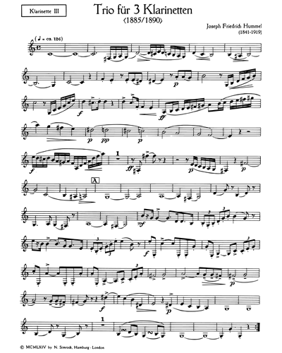 in B-flat Clarinet Sheet Music by Joseph Friedrich Hummel nkoda