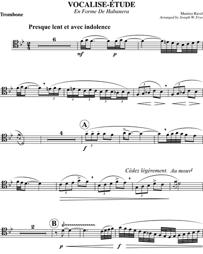 Vocalise - Étude Trombone Sheet Music By Maurice Ravel | Nkoda