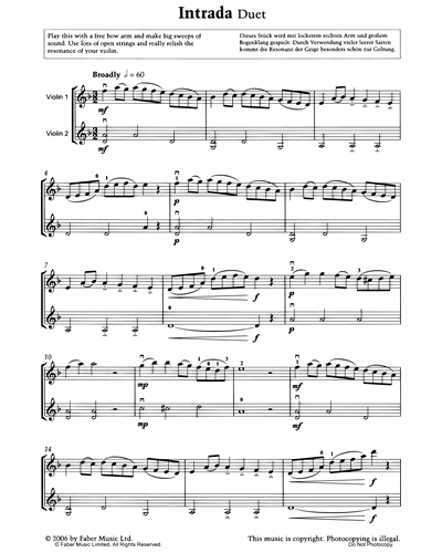 Intrada Violin Sheet Music by Mary Cohen | nkoda