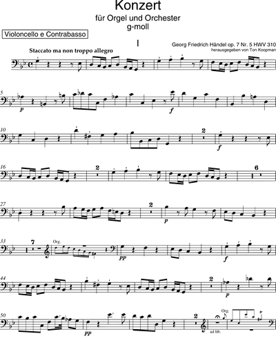 Orgelkonzert (Nr. 11) g-moll op. 7/5 HWV 310