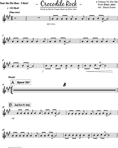 Tenor Saxophone (Trombone Alternative)