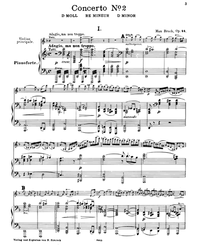 varm Arbitrage uhyre Violin Concerto No. 2 in D minor, op. 44 Piano Sheet Music by Max Bruch |  nkoda | Free 7 days trial