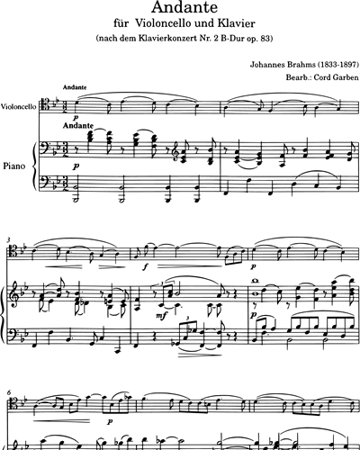 Andante (after Piano Concerto No. 2 in B-flat major, op. 83)
