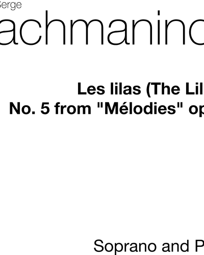 The Lilacs (from 'Mélodies, op. 21 No. 5')