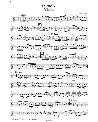 Six Easy Duettos, Op. 3 (Nos. 5-6)
