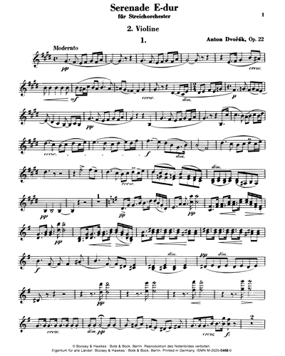 Serenade E major op. 22