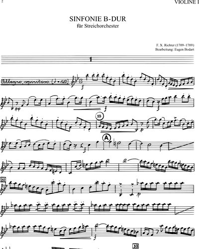 Sinfonie B-dur für Streichorchester