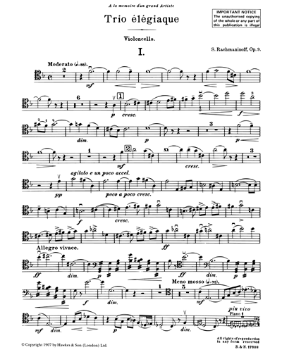 Trio Élégiaque, op. 9 [Revised Version]