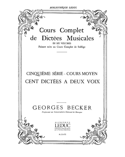 Cours complet de dictées musicales, Vol. 5