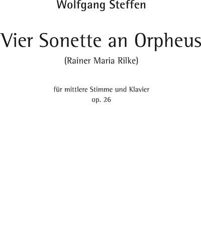 4 Sonette an Orpheus op. 26