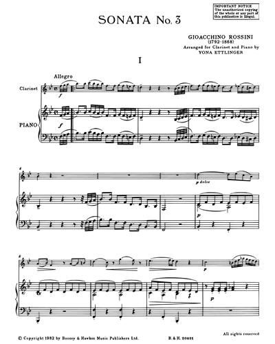 Sonata No. 3 for Clarinet & Piano
