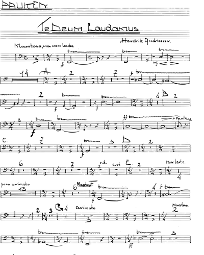 Te Deum Laudamus Timpani Sheet Music By Hendrik Andriessen | Nkoda ...