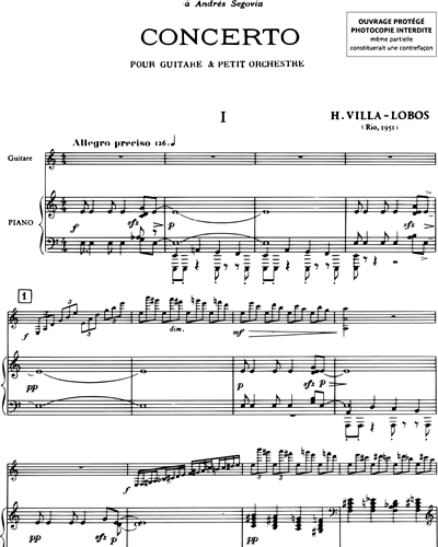 Concerto - Réduction pour guitare et piano