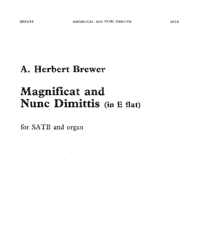 Magnificat And Nunc Dimittis In E Flat No. 1