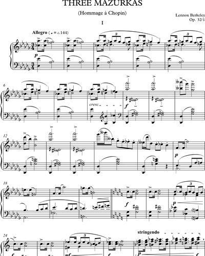 Three Mazurkas, Op. 32/1
